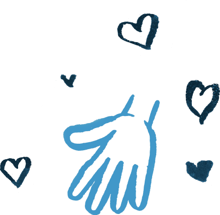 A hand reaching out to hold something